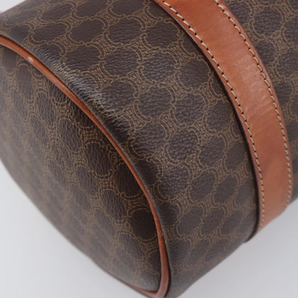 CELINE Macadam Canvas Hand Bag PVC Leather Brown Gold Auth 200255A