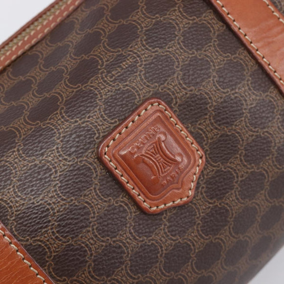 CELINE Macadam Canvas Hand Bag PVC Leather Brown Gold Auth 200255A