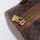 CELINE Macadam Canvas Hand Bag PVC Leather Brown Gold Auth 200255A-10