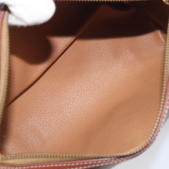 CELINE Macadam Canvas Hand Bag PVC Leather Brown Gold Auth 200255A