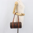 CELINE Macadam Canvas Hand Bag PVC Leather Brown Gold Auth 200255A-23