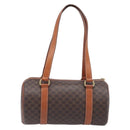 CELINE Macadam Canvas Hand Bag PVC Leather Brown Gold Auth 200255A-2