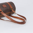 CELINE Macadam Canvas Hand Bag PVC Leather Brown Gold Auth 200255A-7
