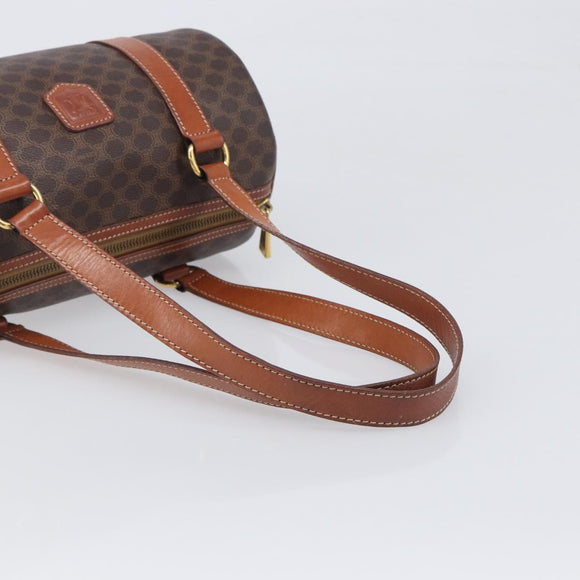 CELINE Macadam Canvas Hand Bag PVC Leather Brown Gold Auth 200255A