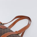 CELINE Macadam Canvas Hand Bag PVC Leather Brown Gold Auth 200255A-8