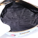 PRADA Pouch Nylon Light Blue Gold Auth 200256A-10