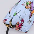 PRADA Pouch Nylon Light Blue Gold Auth 200256A-7