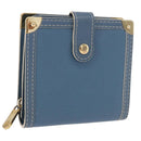 LOUIS VUITTON Suhari Compact Zip Wallet Leather Blue M91829 LV Auth 200260V-1