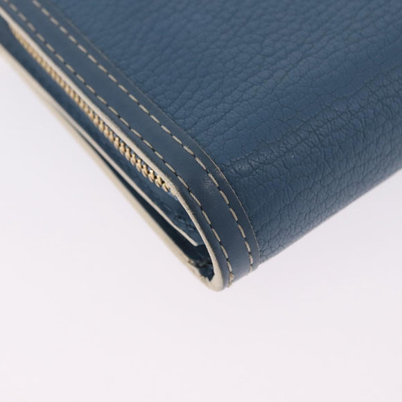 LOUIS VUITTON Suhari Compact Zip Wallet Leather Blue M91829 LV Auth 200260V