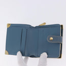 LOUIS VUITTON Suhari Compact Zip Wallet Leather Blue M91829 LV Auth 200260V-9