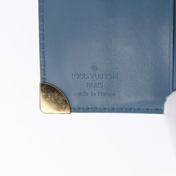 LOUIS VUITTON Suhari Compact Zip Wallet Leather Blue M91829 LV Auth 200260V