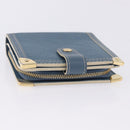 LOUIS VUITTON Suhari Compact Zip Wallet Leather Blue M91829 LV Auth 200260V-5