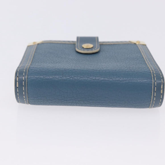 LOUIS VUITTON Suhari Compact Zip Wallet Leather Blue M91829 LV Auth 200260V