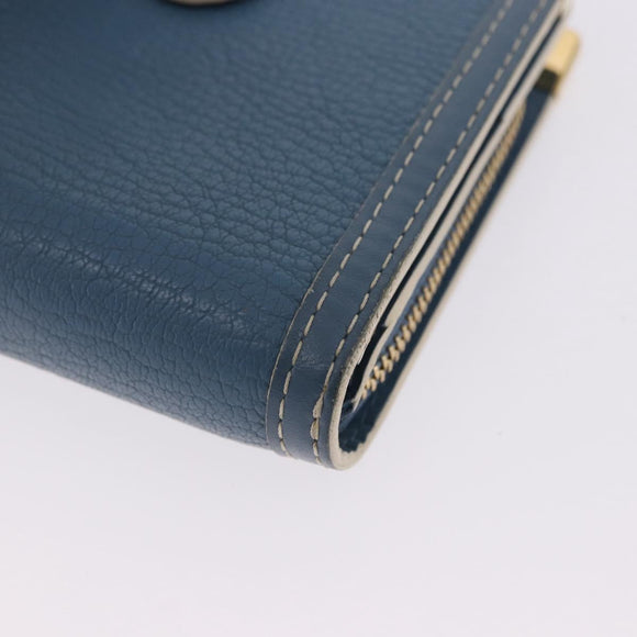 LOUIS VUITTON Suhari Compact Zip Wallet Leather Blue M91829 LV Auth 200260V