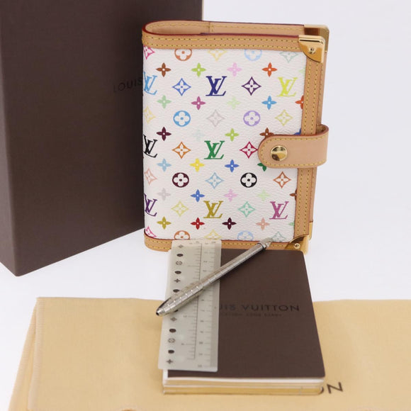 LOUIS VUITTON Monogram Multicolor Agenda PM Planner White R20896 Auth 200261SAV