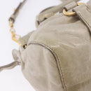 Miu Miu Hand Bag Vitellolux 2way Beige Gold Auth 200264V-9