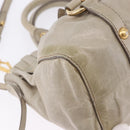 Miu Miu Hand Bag Vitellolux 2way Beige Gold Auth 200264V-17