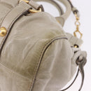 Miu Miu Hand Bag Vitellolux 2way Beige Gold Auth 200264V-18