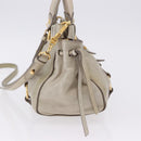Miu Miu Hand Bag Vitellolux 2way Beige Gold Auth 200264V-3