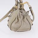 Miu Miu Hand Bag Vitellolux 2way Beige Gold Auth 200264V-4