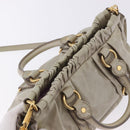 Miu Miu Hand Bag Vitellolux 2way Beige Gold Auth 200264V-6