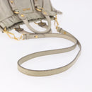 Miu Miu Hand Bag Vitellolux 2way Beige Gold Auth 200264V-8