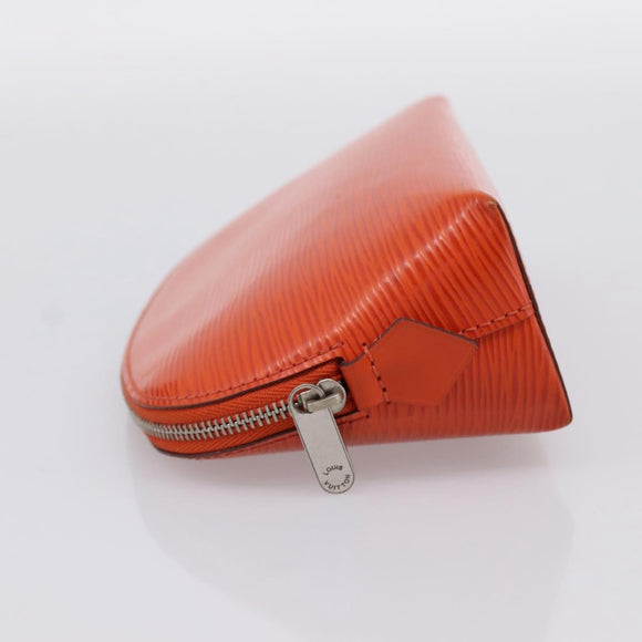 LOUIS VUITTON Epi Pochette Cosmetic Pouch Orange Pimon M40642 LV Auth 200265A