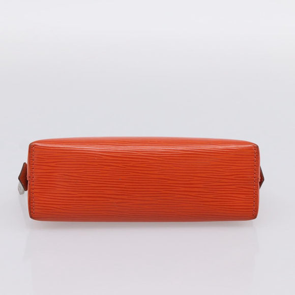 LOUIS VUITTON Epi Pochette Cosmetic Pouch Orange Pimon M40642 LV Auth 200265A