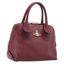 Vivienne Westwood Hand Bag Leather Bordeaux Gold Auth 200269A-1