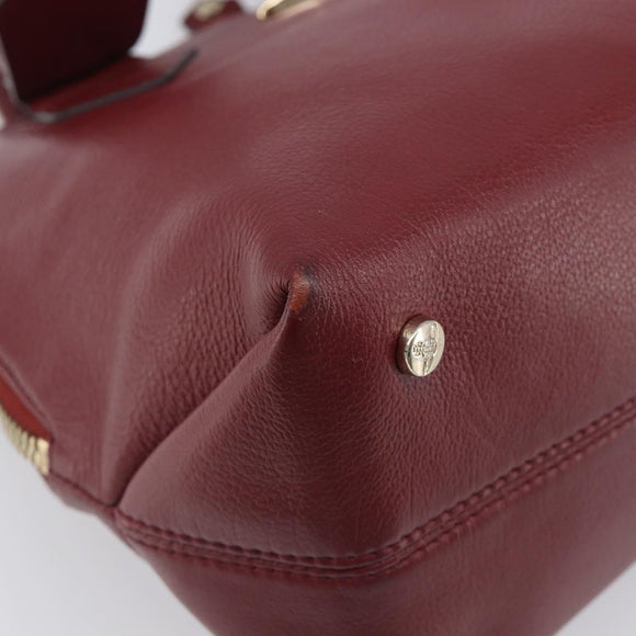 Vivienne Westwood Hand Bag Leather Bordeaux Gold Auth 200269A