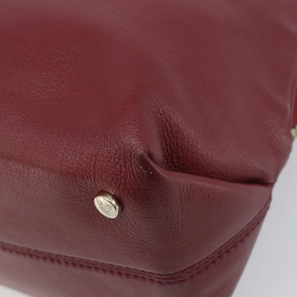 Vivienne Westwood Hand Bag Leather Bordeaux Gold Auth 200269A