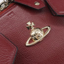 Vivienne Westwood Hand Bag Leather Bordeaux Gold Auth 200269A-17