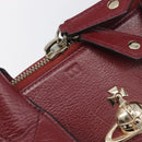 Vivienne Westwood Hand Bag Leather Bordeaux Gold Auth 200269A-10