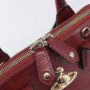 Vivienne Westwood Hand Bag Leather Bordeaux Gold Auth 200269A-18