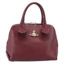 Vivienne Westwood Hand Bag Leather Bordeaux Gold Auth 200269A-13