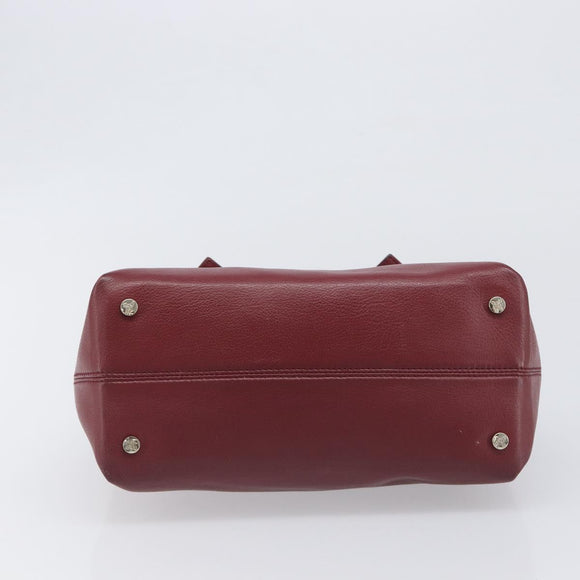 Vivienne Westwood Hand Bag Leather Bordeaux Gold Auth 200269A