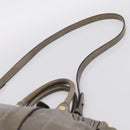 Miu Miu Hand Bag Vitellolux 2way Gray Gold Auth 200271V-14