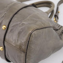 Miu Miu Hand Bag Vitellolux 2way Gray Gold Auth 200271V-15