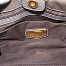 Miu Miu Hand Bag Vitellolux 2way Gray Gold Auth 200271V-19