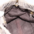 Miu Miu Hand Bag Vitellolux 2way Gray Gold Auth 200271V-21