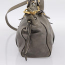 Miu Miu Hand Bag Vitellolux 2way Gray Gold Auth 200271V-3