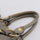 Miu Miu Hand Bag Vitellolux 2way Gray Gold Auth 200271V-8