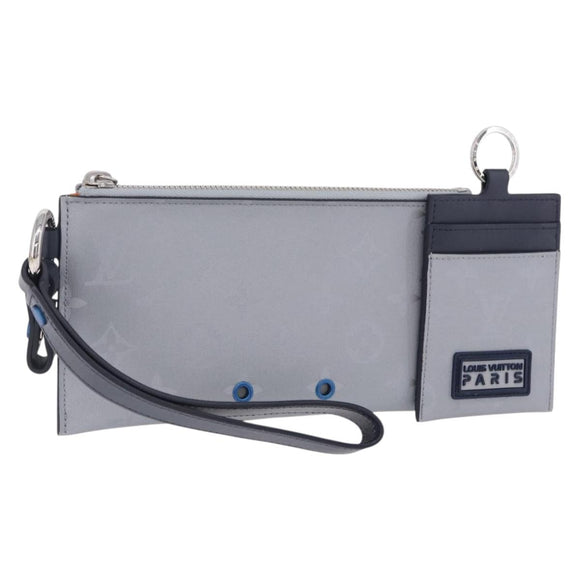 LOUIS VUITTON Monogram Satellite Alpha Pouch Silver M44178 LV Auth 200275V