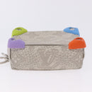 LOUIS VUITTON Taurillon Clemence Monogram Climbing Pouch Gray LV Auth 200276A-10