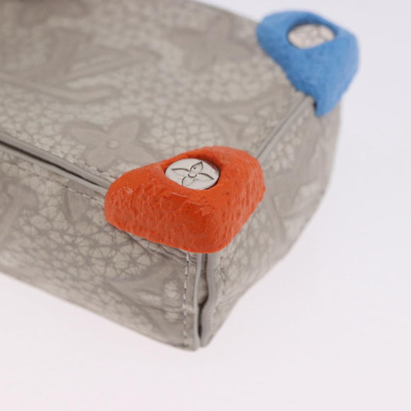 LOUIS VUITTON Taurillon Clemence Monogram Climbing Pouch Gray LV Auth 200276A