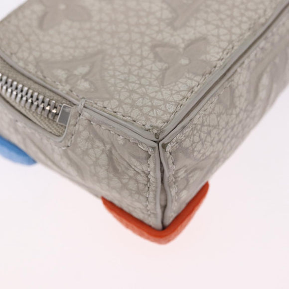 LOUIS VUITTON Taurillon Clemence Monogram Climbing Pouch Gray LV Auth 200276A
