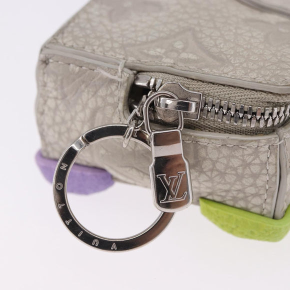 LOUIS VUITTON Taurillon Clemence Monogram Climbing Pouch Gray LV Auth 200276A
