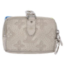 LOUIS VUITTON Taurillon Clemence Monogram Climbing Pouch Gray LV Auth 200276A-3