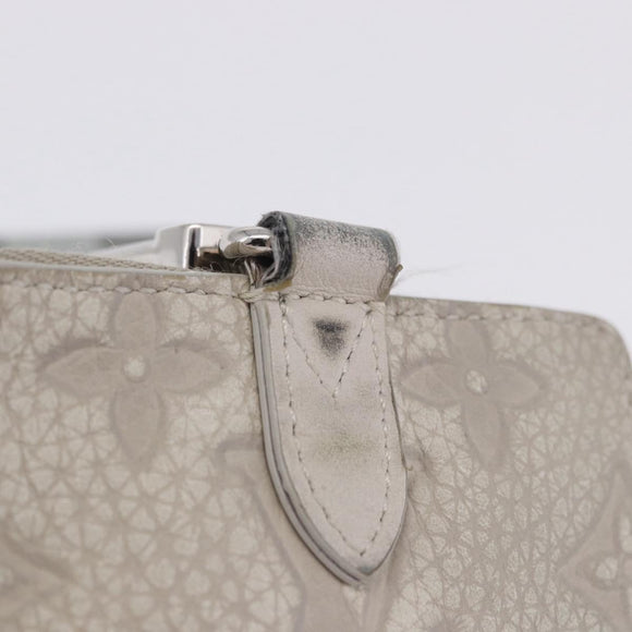LOUIS VUITTON Taurillon Clemence Monogram Climbing Pouch Gray LV Auth 200276A