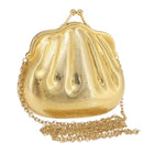 GUCCI GG Chain Shoulder Pouch Metal Gold Auth 200279V-1